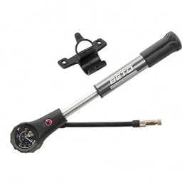 Beto Bike Pump Beto Unisex's Dual Function 2 in 1 Shock / Mini Pump, Aluminium, for Fv, Av and Dv, Black / Grey, One Size