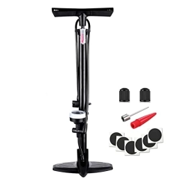 BRGOOD Bike Pump BRGOOD Bicycle Pump Ergonomic Bike Floor Pump with Gauge 230 PSI Portable Universal Steel Pump Big Pedal fits Presta and Schrader Valves for Road, Mountain, BMX, MTB and Balls