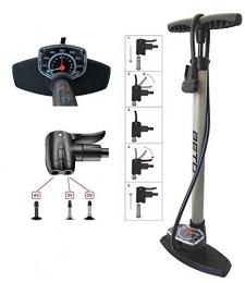 Beto Bike Pump Floor pump with extra-large pressure gauge Beto bike pump, for all valves.