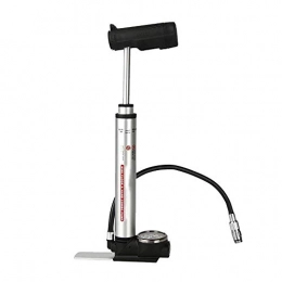 HAOSHUAI Bike Pump HAOSHUAI Bike Pump Small Bike Floor Pump With Barometer Outdoor Riding Equipment Is Convenient To Carry Bicycle Tire Pump (Color : Silver, Size : 285mm) (Color : Silver, Size : 285mm)