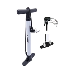 P4B Bike Pump P4B | Bicycle floor pump for all valves | Air pump for bicycle tyres, balls, air mattresses | Side foldable plastic base | Floor pump | Air pump | White