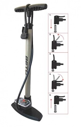 P4B Bike Pump P4B | Bicycle pump with extra large pressure gauge | Floor pump with dual head - for presta / schrader / dunlop | Bicycle stand pump made of steel