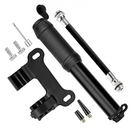 WEREW Bike Pump WEREW Mini pompe de pneu de vélo portable en alliage d'aluminium, mini gonfleur de pompe à vélo manuel portable pour accessoires de cyclisme Noir, accessoires de sport