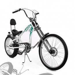 LIDAUTO Bici Cruiser LIDAUTO Bicicleta Fat Bicycle Snowmobile Fat Tire 20in 24"Harley Travel Bike off-Road Gear Beach, White