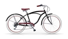 MBM Bici Cruiser MBM Honolulu 26 U Acc 6 Vel Sh, Bici Uomo, Nero Lucido A01, XX