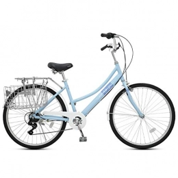 TTFGG Bici TTFGG Comfort Bike Bici da Citt con Il Cestino, per Gli Uomini E Biciclette di Donne, 26Inch di 7 velocità Beach Cruiser Biciclette, 02