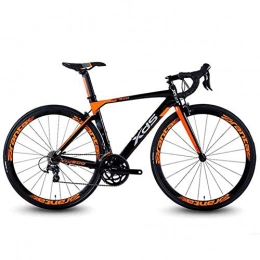 AZYQ Bici AZYQ Bici da strada a 20 velocit, bicicletta da strada in alluminio leggera, bicicletta da corsa a sgancio rapido, perfetta per tour su strada o su strada sterrata, arancione, telaio 460Mm, arancia, C