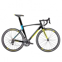 AZYQ Bici da strada AZYQ Bicicletta da strada per adulti, bicicletta da strada in alluminio ultraleggero a 22 velocit, forcella in fibra di carbonio, bicicletta da corsa ibrida sportiva, ruota 700C, argento, Nero