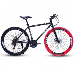 Domrx Bici da strada Bici da Strada Bicicletta a Doppio Disco velocità del Freno 26 Pollici Dead Fly Fixed Gear Uomini e Donne 60 Coltello Ruota Studenti Adulti-Nero Red_27 velocità