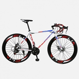 peipei Bici da strada Bici da Strada Bicicletta a Scatto Fisso Uomini e Donne Speed Bender Racing Freno a Disco Bicicletta 26 Pollici 60 Coltello Studente Adulto Racing-Bianco Red_60 Coltello 27 Speed_China