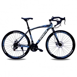 M-YN Bici Bici Da Strada Per Uomo E Donne Con Telaio In Lega Di Alluminio, Con 21 Velocità Di Cambio, Ruote 700c, Freni A Doppia Sospensione Freni A Disco Biciclette Biciclette Biciclette Per (Color:nero+blu)