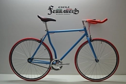 Cicli Ferrareis Bici da strada Cicli Ferrareis Fixed 28 Scatto Fisso Single Speed Celeste e Rossa in Acciaio 1v personbalizzabile