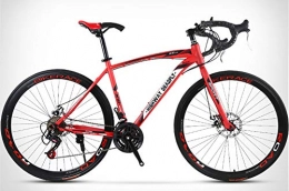 FXMJ Bici FXMJ Biciclette da Strada per Uomo e Donna, Biciclette da 26 Pollici a 24 / 27 velocità, per Soli Adulti, Corse di Biciclette da Strada, Doppio Freno a Disco, Biciclette, Rosso, 24 Speed 40 Knives