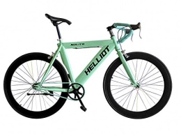 Helliot Bikes Bici Helliot Bikes Fixie Nolita 55, Bicicletta Singola velocità Unisex, Blu / Verde, Taglia Unica