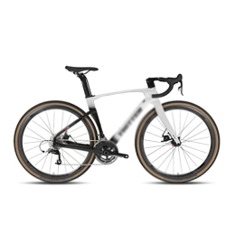 HESND Bici da strada HESND zxc biciclette per adulti bici da strada freno a disco completamente nascosto cavo in fibra di carbonio manubrio uso groupset (colore: bianco, taglia: 22_54CM)