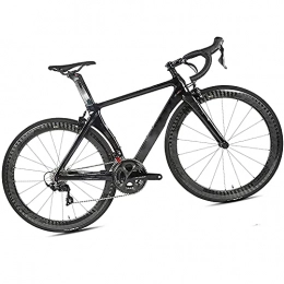 JJIIEE Bici JJIIEE Mountain Bike per Adulti e Giovani, 22 velocità 700C Ruote Bici da Strada in Lega di Alluminio e Acciaio ad Alto tenore di Carbonio, Nero, 54 cm Frame