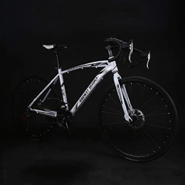 KKLTDI Bici KKLTDI Adulto-Solo Acciaio Ad Alto Tenore di Carbonio Telaio Racing Bici da Strada, 26 Pollici 24 velocit Bici, Uomini's E Donne's Biciclette da Strada Nero Bianco 26", 24-velocit