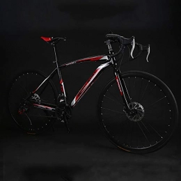 KKLTDI Bici KKLTDI Adulto-Solo Acciaio Ad Alto Tenore di Carbonio Telaio Racing Bici da Strada, 26 Pollici 24 velocit Bici, Uomini's E Donne's Biciclette da Strada Nero E Rosso 26", 24-velocit