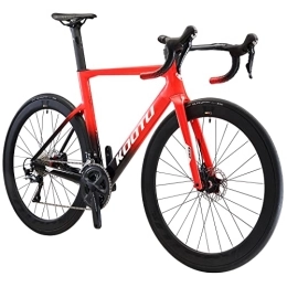 KOOTU Bici da strada KOOTU Carbon road bike, bici da strada con telaio in fibra di carbonio T800, ruote 700C bici da strada a 22 velocità per adulti con freno a disco idraulico Shimano ULTEGRA R8020.