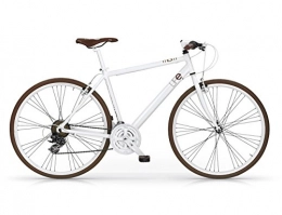 MBM Bici da strada MBM Life, Bicicletta Ibrida Uomo, Bianco A28, 58