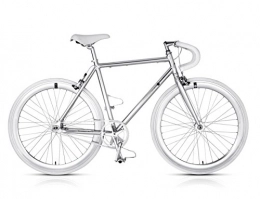 MBM Bici da strada MBM Metal, Bicicletta Minimale Uomo, Argento A24, 56