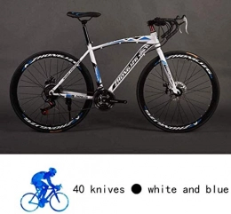 MJY Bici MJY Mountain bike, bici da strada, bici da coda dura, bici da 26 pollici, bici per adulti in acciaio al carbonio, bici da 21 / 24 / 27 / 30, bici colorata 6-11, Bianco blu, 30 velocità