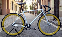 Mowheel Bici da strada Mowheel Bicicletta Monomarcia Pista Fixie-B Classica T-50 cm Giallo