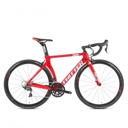 NA Bici da strada N / / A Bicicletta da strada in fibra di carbonio 700C in fibra di carbonio da corsa R8000 22 velocità bicicletta e cuscino da corsa, Rosso, 54