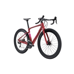 TABKER Bici TABKER Bici da strada Gravel Disc Brake Road Car 22-speed Road Car Gravel Carbon Fiber Road Off-road Vehicle 700 * 40c Wide Tire (Color : Rouge, Size : X-Large)