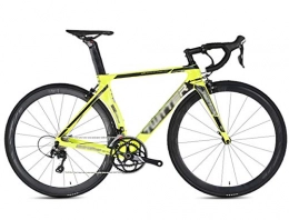 TSTZJ Bici TSTZJ Bici da Strada, Bici da Corsa 2.0 in Fibra di Carbonio Bici da Corsa 700C Bici da Strada (con Sistema di Cambio a 16 velocit e Doppio Freno a V), Fluorescent yellow-48cm