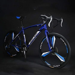 WSZGR Bici WSZGR Freno A Doppio Dischi Acciaio Ad Alto Tenore di Carbonio Telaio, 27 velocità Bicicletta, 26 Pollici Strada Bici, Uomini Donne Adulto Racing Biciclette da Strada Blu E Nero 26", 27-velocità