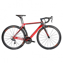 Yinhai Bici Yinhai Bici da Strada in Carbonio, Bicicletta da Corsa T10pro 18K con Telaio in Fibra di Carbonio 700C con Bicicletta Ultraleggera A 22 velocità, Black+Red 50cm