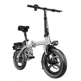 CHXIAN Bici 14 Pollici Mini Bici Elettrica Pieghevole Della Lega Di Alluminio Telaio A Doppio Disco Freno 48V Batteria Al Litio Da 400W A Magnete Permanente Motore Brushless Uomo Urbano E Donne Mobilità Elettrica