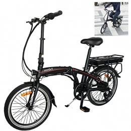 HUOJIANTOU Bici 20" Bicicletta Elettrica Mountain Bike da Strada, Biciclette elettriche da Montagna per Adulti Cambio Shimano 7 velocit E-Bike para Adultos Motore 250W Grande Schermo LCD