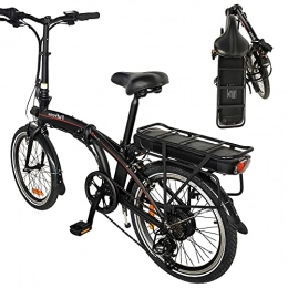 CM67 Bici 20' Bicicletta elettrica Pieghevole per Adulti, Unisex Adulto Nero Unica Biciclette elettriche Autonomia 45-55km velocit Massima 25 km / h Adulto Batteria Rimovibile 36V / 10AH