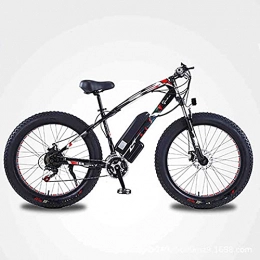 CDPC Bici 26 Pollici Fat Tire Bicicletta elettrica Potenza Mountain Bike 350W Motore 48V / 13AH Batteria al Litio Rimovibile Bici elettrica Beach Snow Impact (Colore : Nero, Dimensioni : 13AH)