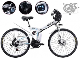 ZJZ Bici elettriches 26 pollici pneumatico bici elettrica pieghevole ciclomotore ha parlato cerchio bici 21 velocità 48 V 500 W biciclette elettriche da montagna 3 modalità di alimentazione scooter altoparlante fari a LED