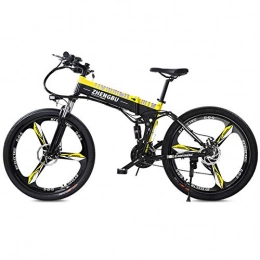 SYLTL Bici Adulto E-Bike Mountain Bike Pieghevole 48V 10HA Grande capacit Batteria al Litio Bici Elettrica da Bicicletta da Montagna 26 Pollici Sci di Fondo, Blackyellow