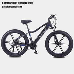 Alqn Bici elettriches Alqn Mountain bike elettrico per pneumatici grassi per adulti, bici da neve, bicicletta da crociera a 27 velocit Li-Battery da 27 Ah portatile, telaio in lega di alluminio leggero, ruote da 26 polli