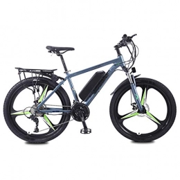 AMGJ Bici elettriches AMGJ 26" Bici Elettrica Mountain Bicicletta Elettrica, Regolazione a 5 velocità, Potenza 350 W Telaio Leggero in Lega di Magnesio Carico Utile Massimo 150 kg, Verde, 10AH