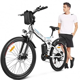 Ancheer Bici ANCHEER 26" Bicicletta elettrica, 250W Bicicletta elettrica Pieghevole, 3 modalità di guida, Batteria Rimovibile 36V / 8AH, Bici elettrica Donna 21 velocità, Sedile regolabile per Unisex Adulto