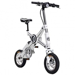 AOLI Bici elettriches AOLI Folding Bike elettrico, Telaio lega di alluminio a due ruote Mini Pedal Electric Car Ultralight portatile batteria al litio della batteria del motorino per adulti viaggio biciclette, bianca