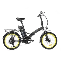 Argento Bici elettriches Argento, Piuma-S+ Unisex adulto, Nera con cerchioni Giallo Fluo, Taglia Unica