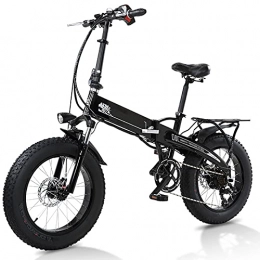 BAHAOMI Bicicletta Elettrica 48V10AH Batteria al Litio del Motore 350W E-Bike 7 velocità Snow Beach all Terrain 20" Bicicletta da Montagna Elettrica Pieghevole per Adulti con Pneumatici Grassi