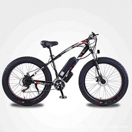 WXXMZY Bici elettriches Bici Elettrica 26"Bicicletta con Pneumatici Grassi 350 W 36 V / 8 Ah Batteria Ciclomotore Snow Beach Mountain Bike Acceleratore E Pedale (Color : Black, Size : 10AH)