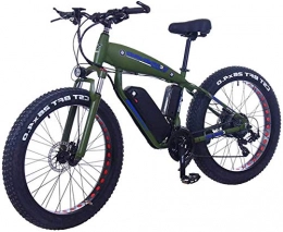 ZJZ Bici elettriches Bici elettrica 48V 10AH 26 X 4.0 pollici Fat Tire 30 velocità E Bikes Leva del cambio Bici elettriche per adulto femmina / maschio per mountain bike Snow Bike (Colore: 15Ah, Dimensioni: verde scuro)
