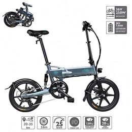 Braveking Bici Bici Elettrica, Bicicletta Elettrica Pieghevole con Display A LED Batteria agli Ioni di Litio(36V 250W 7.8Ah) Motore Senza Spazzole, 6 velocità, modalità di Assistenza Elettrica 40-50Km, Grigio