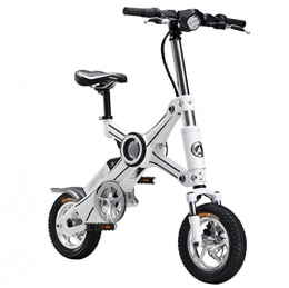 HARTI Bici Bici Elettrica, Elettrico Pieghevole Auto 350W Di Potenza Con Mini Luce Della Batteria Ultra, Adulto Padre-Figlio Bicicletta Elettrica Uomini Donne Assistenza Motorino Per La Corsa, Bianca, 7.8A 35KM