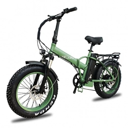 Electric oven Bici Bici elettrica for Adulti Pieghevole 75 0W 48V 20" Fat Tire Neve E Bici Potente Bicicletta elettrica Montagna Neve Ebike (Colore : Verde)