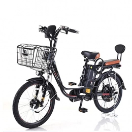 Electric oven Bici elettriches Bici elettrica per adulti 21 Mph con cestino da 22 pollici per adulti bicicletta elettrica 48 V batteria al litio anteriore tamburo freno di espansione posteriore 400 W E Bike (colore : 22" 20AH)